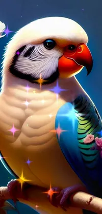 Add an artistic touch to your smartphone with this colorful bird live wallpaper