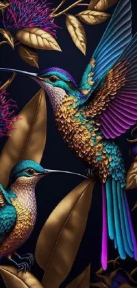 Bird Beak Purple Live Wallpaper