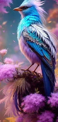 Bird Blue Purple Live Wallpaper
