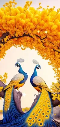 Get mesmerized by the breathtaking peacock live wallpaper