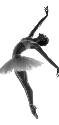Black and white ballerina live wallpaper with clear silhouette and digital rendering