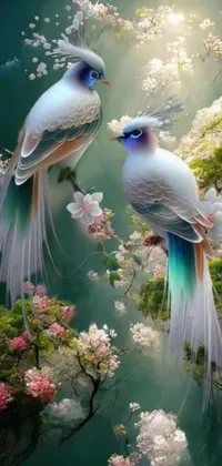 Bird Flower Nature Live Wallpaper