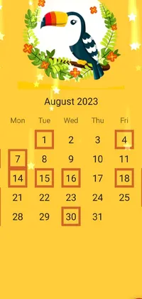 Bird Font Calendar Live Wallpaper