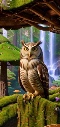 Bird Great Horned Owl Nature Live Wallpaper