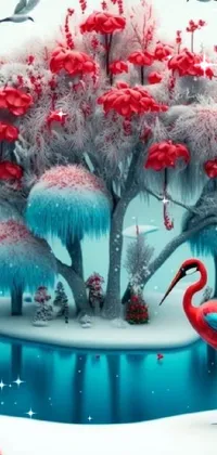 Immerse yourself in a surreal garden with this stunning phone live wallpaper