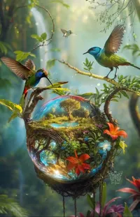 Bird Hummingbird Botany Live Wallpaper