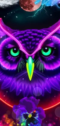 Bird Light Purple Live Wallpaper