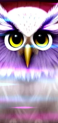 Bird Owl Purple Live Wallpaper