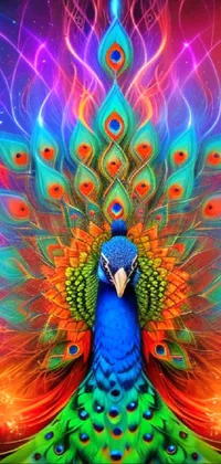 Bird Peafowl Light Live Wallpaper