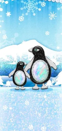 Bird Penguin Snow Live Wallpaper