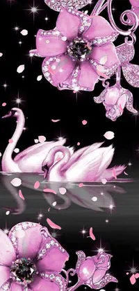 Bird Petal Pink Live Wallpaper