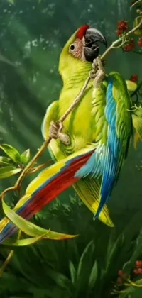 Bird Plant Macaw Live Wallpaper
