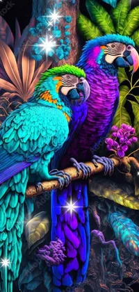 Bird Purple Light Live Wallpaper