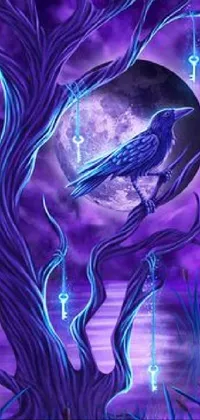 Bird Purple Nature Live Wallpaper