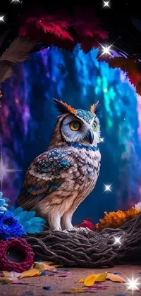 Bird Purple Owl Live Wallpaper