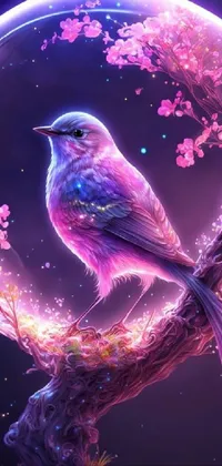 Bird Purple World Live Wallpaper
