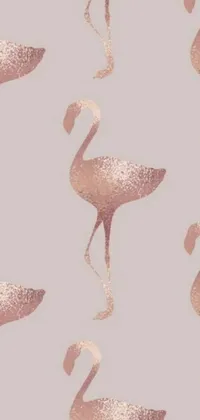 This stunning phone live wallpaper features a pink flamingo pattern set against a tranquil gray background