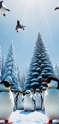 Bird Snow Daytime Live Wallpaper