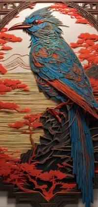 Bird Textile Orange Live Wallpaper