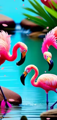 pink flamingos Live Wallpaper