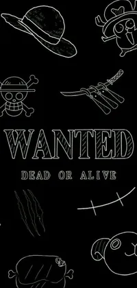 This exciting phone live wallpaper features an adventurous "Wanted Dead or Alive" poster as its centerpiece