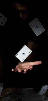 Black Gambling Card Game Live Wallpaper