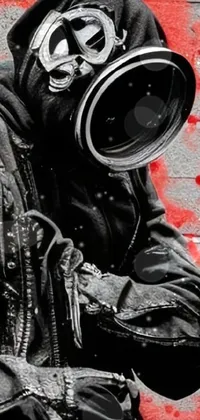 Black Gas Mask Personal Protective Equipment Live Wallpaper