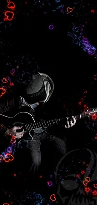 Black Guitar Accessory Organism Live Wallpaper