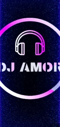 This phone live wallpaper features a sleek black background adorned with the DJ AMDR logo