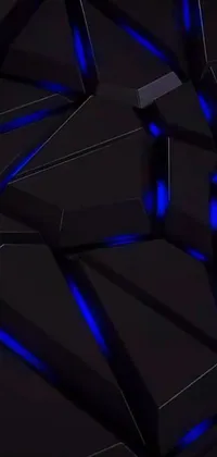 This phone live wallpaper showcases an abstract digital design inspired by polygonal iron steel walls