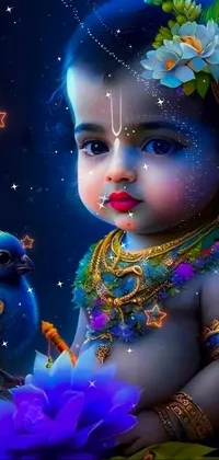 baby krishna animated wallpaper