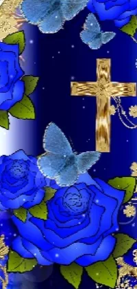 Blue Butterfly Flower Live Wallpaper
