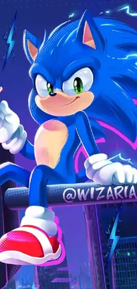 Blue Cartoon Sonic The Hedgehog Live Wallpaper
