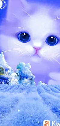 Blue Cat Azure Live Wallpaper