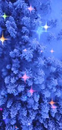 Blue Christmas Ornament Plant Live Wallpaper