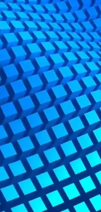 This phone live wallpaper features a blue squares digital art design inspired by polycount and cubo-futurism