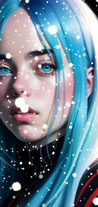 Blue Eyelash Art Live Wallpaper