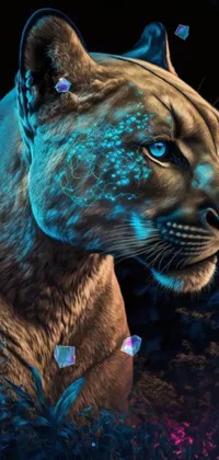 Blue Felidae Carnivore Live Wallpaper