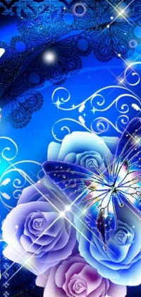 Blue Flower Light Live Wallpaper