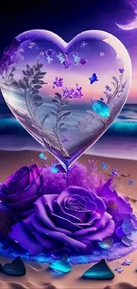 Blue Flower Purple Live Wallpaper