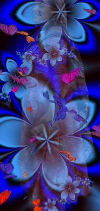 Blue Flower Purple Live Wallpaper