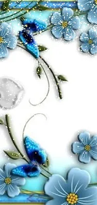 Blue Flower White Live Wallpaper