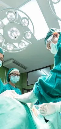 This live wallpaper depicts a group of medical professionals performing surgery on a patient