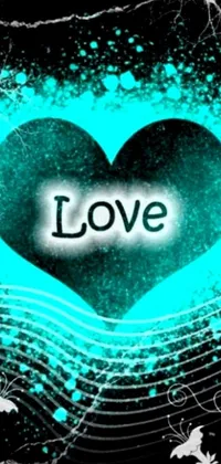 This blue heart live wallpaper with the word "love" displayed on it is a perfect addition to your device