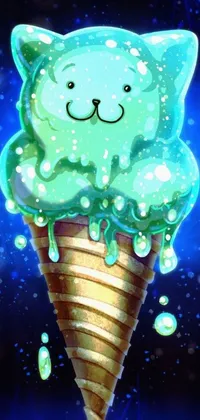 Blue Ice Cream Cartoon Live Wallpaper