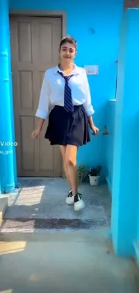 Blue Leg School Uniform Live Wallpaper