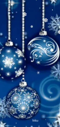 Blue Light Christmas Ornament Live Wallpaper