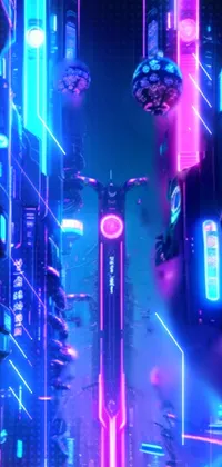 Neon anime, electric blue, magenta, HD phone wallpaper