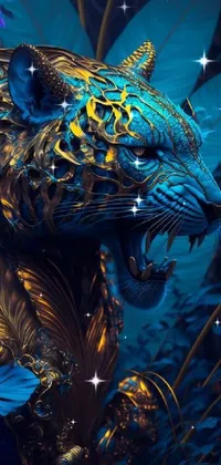 Bring a touch of fantasy to your phone's screen with our close-up tiger statue phone live wallpaper