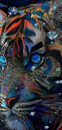Experience the magic of digital art with this stunning tiger live wallpaper